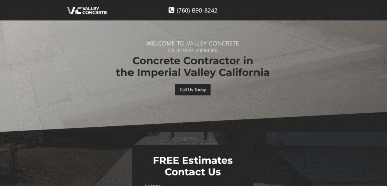 Valley Concrete Website